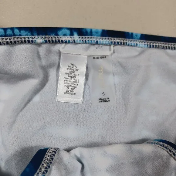 mynah womens navy blue white bikini swim bottoms S NWOT - Picture 2 of 3